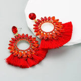 Naomi Naušnice U Obliku Suncokreta Sa Diamantima I Resicama Za Specijalne Prilike I Dnevni Glamur