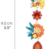 Neil Akrilne Cvjetne Viseće Naušnice Sa Sjajnim Kristalima Elegantan Ženski Dodatak