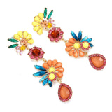 Neil Akrilne Cvjetne Viseće Naušnice Sa Sjajnim Kristalima Elegantan Ženski Dodatak