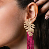 Naušnice Palminog Lišća S Perlicama I Resicama Tropikalna Elegancija Za Sve Prigode