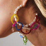 Rox Naušnice S Perlicama I Šarenim Resicama Za Moderan I Živahan Stil Za Svakodnevne I Posebne Prilike