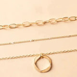 Klasična Zlatna Slojevita Ogrlica Privjeskom Dizajna Za Elegantan Stil Luksuzan Dodatak