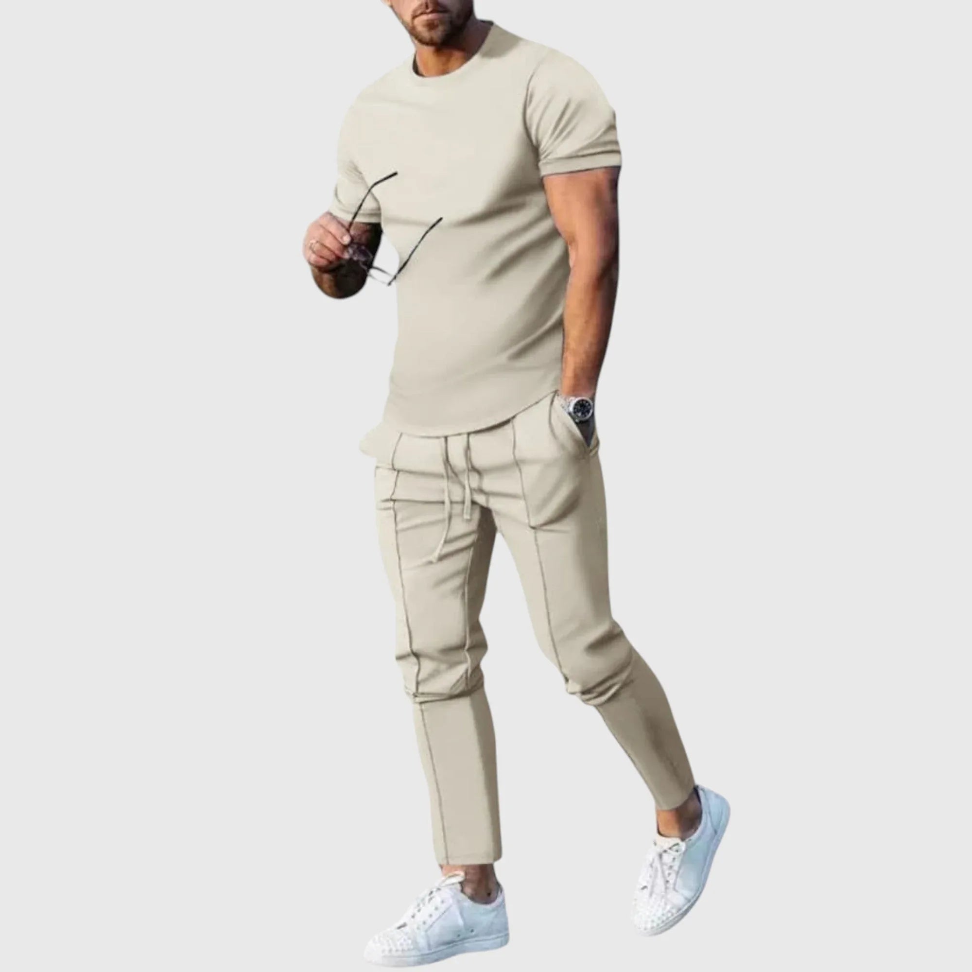 Javier | Conjunto deportivo con camiseta y pantalón elástico - Hala Madrid