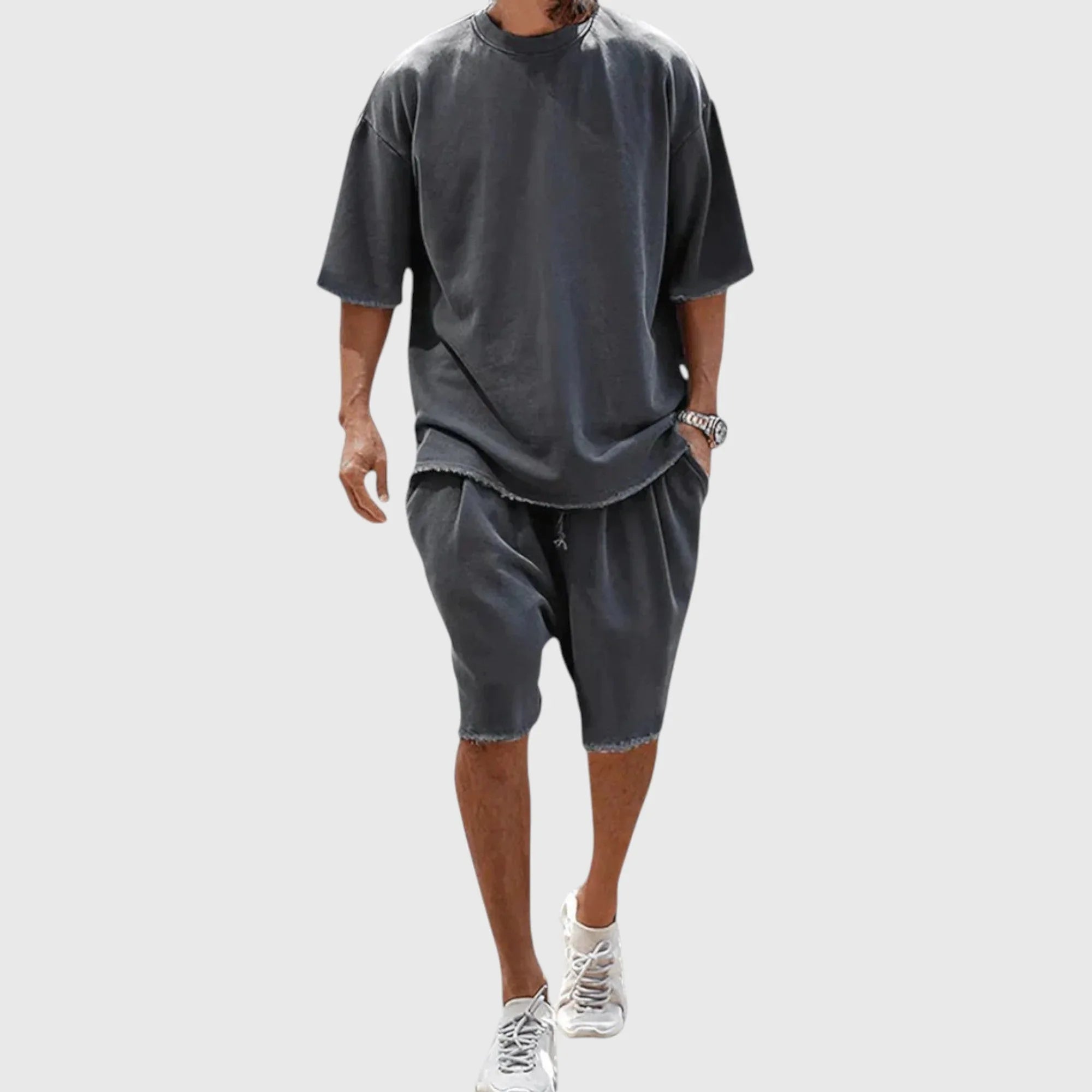 Mateo | Conjunto con camiseta y pantalón corto informal - Hala Madrid